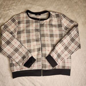 R&B 80s/90s Style Cropped Zip Up Plaid Jacket Cropped  Vintage...